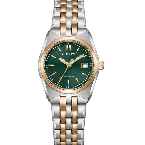 Citizen Eco-Drive Corso Green Dial Women 27mm EW2297-55X