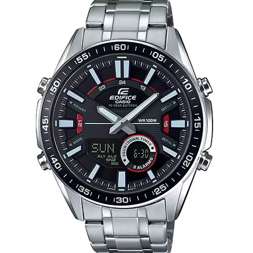 Casio Edifice  Black Dial Men 46.6mm EX438 EFV-C100D-1AV