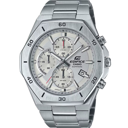 Casio Edifice Standard Chronograph Silver Dial Men 45.8mm EX552 EFB-680D-7AV