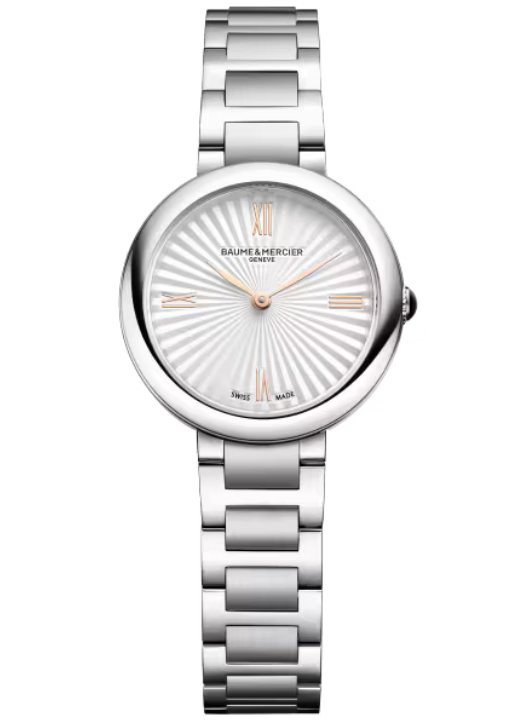Baume & Mercier Joia Silvery, Stamped, Sunray Dial 28mm Women M0A10848