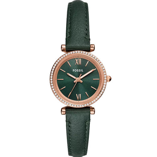 Fossil Carlie Green Dial Women 28mm ES5370