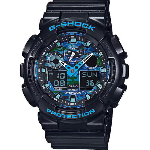 Casio G-Shock GA-100 Series Blue Dial Men 51.2mm G625 GA-100CB-1A