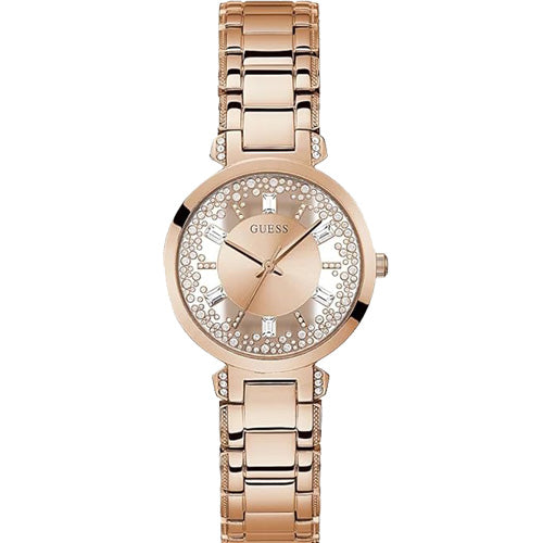 Guess Crystal Clear Rose Gold Dial Women 32mm GW0470L3