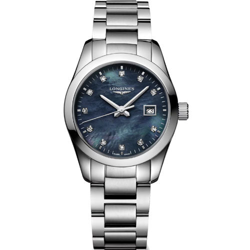 Longines Conquest Classic Black Mother-Of-Pearl dial Women 29.5mm