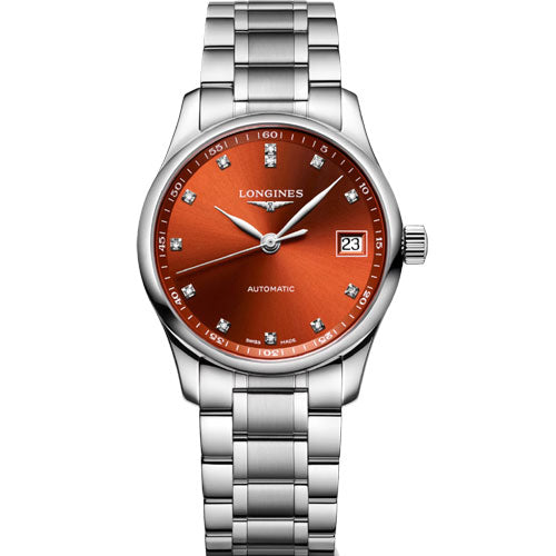 Longines Master Collection Orange Dial Women 34mm