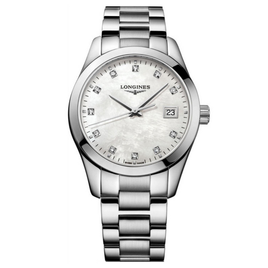 Longines Conquest Classic White Mother-Of-Pearl Dial Women 34mm
