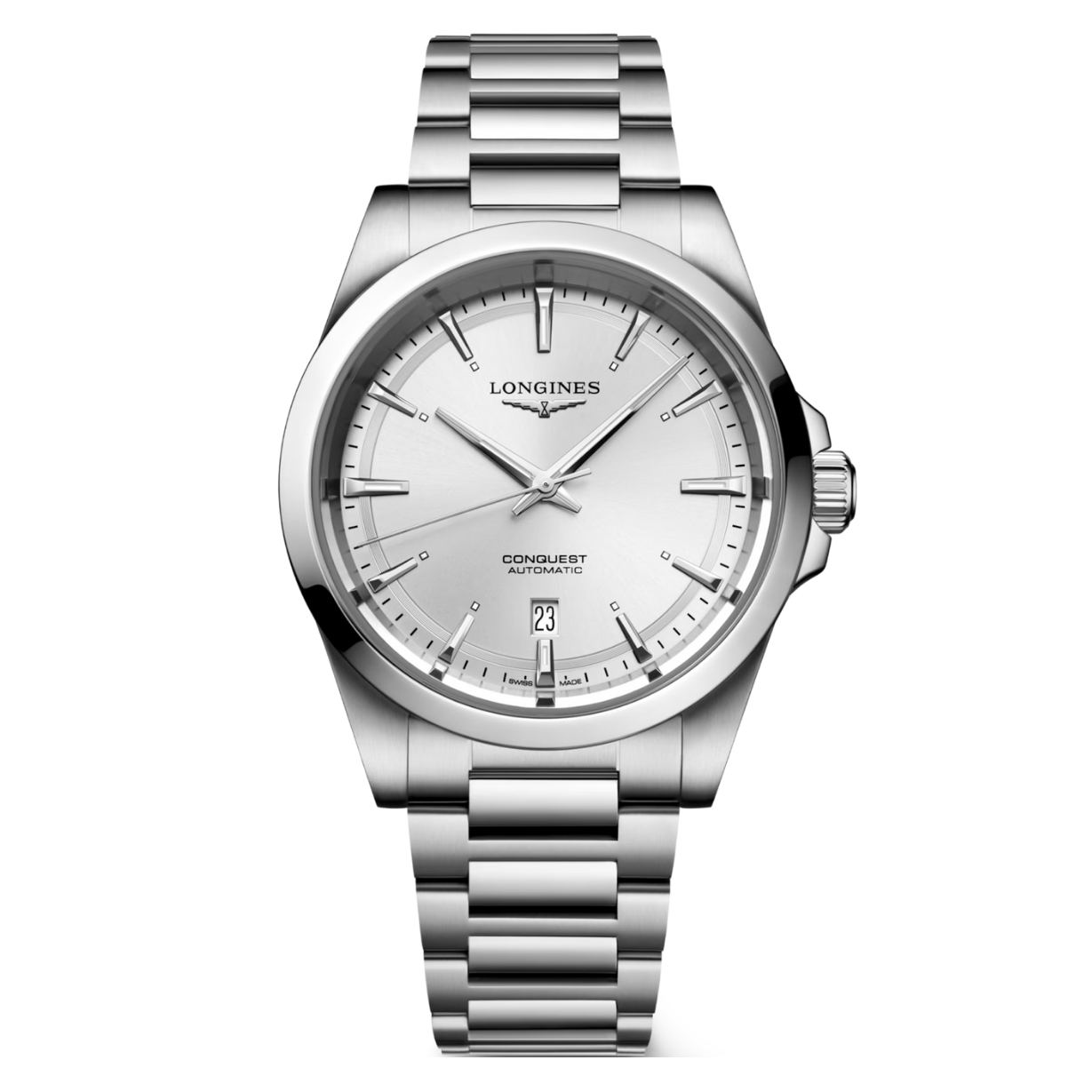 Longines Conquest Sunray silver Dial Men 41mm