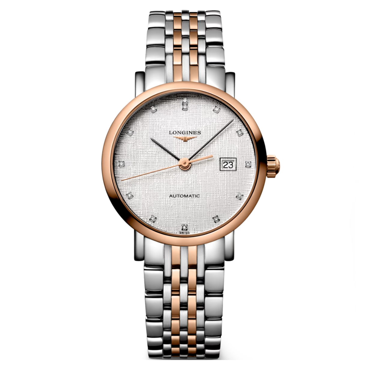 Longines Elegant Collection Striped Silver Dial Women 29mm