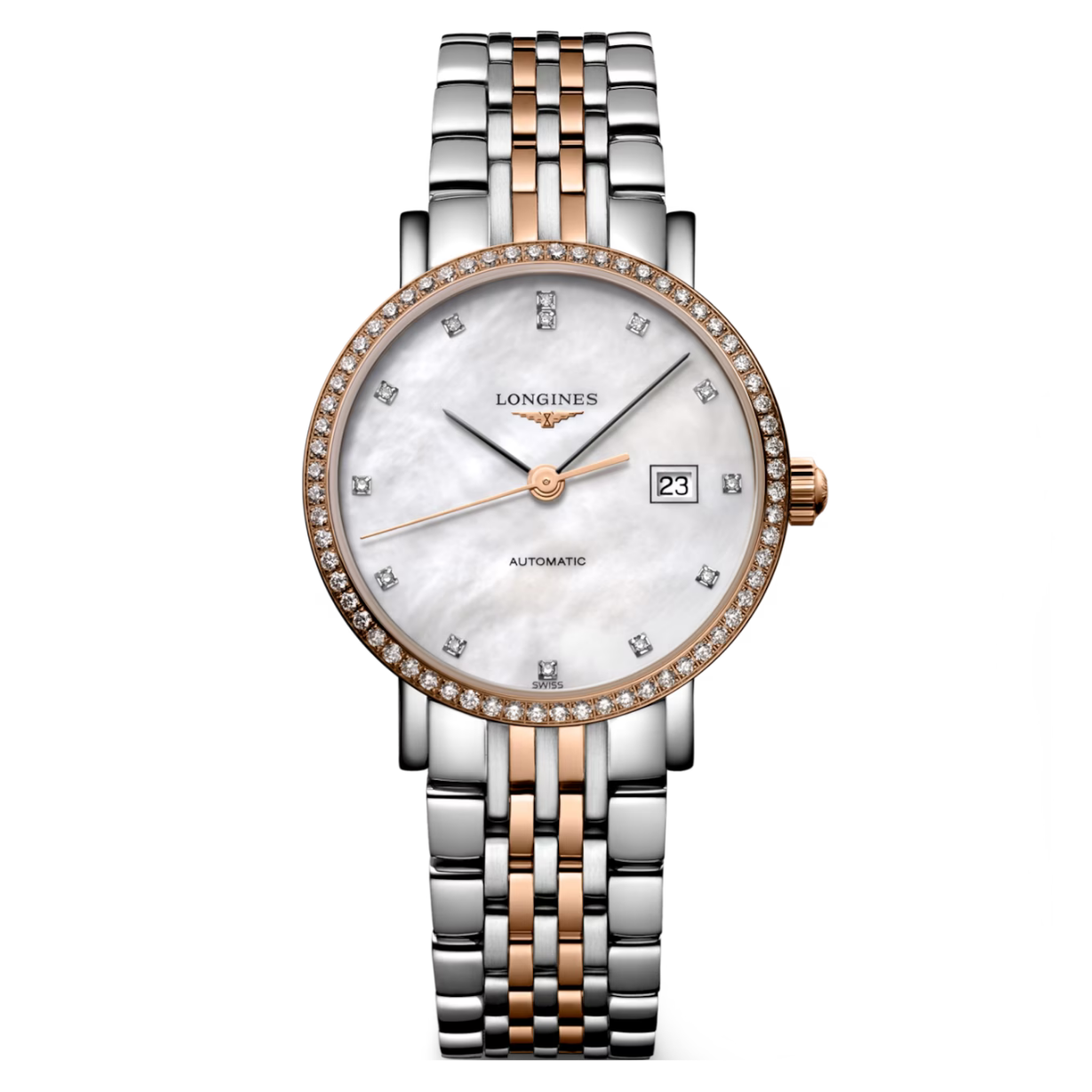 Longines Elegant Collection White Mother-Of-Pearl Dial Women 29mm