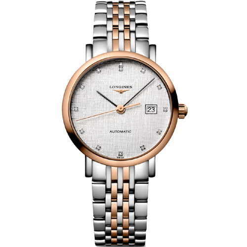 Longines Elegant Collection Striped Silver Dial Men 39mm