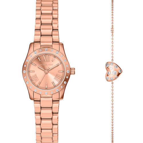 Michael Kors Petite Lexington Rose Gold Dial Women 26mm MK4994SET