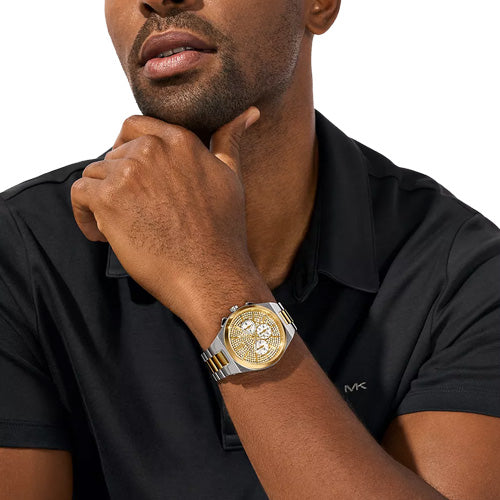 時計 MICHAEL KORS WATCH AND 18k GOLD NECKLACE Michael Kors Lennox Gold Pave Dial Dial Pair 33mm & 41mm