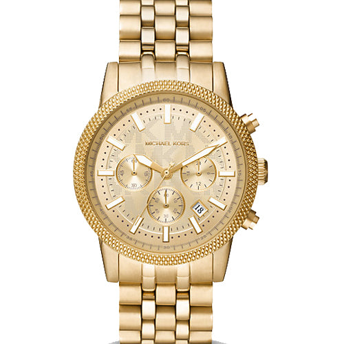 Michael Kors Oversized Hutton Chronograph Dated Gold Dial Men 43mm MK8953