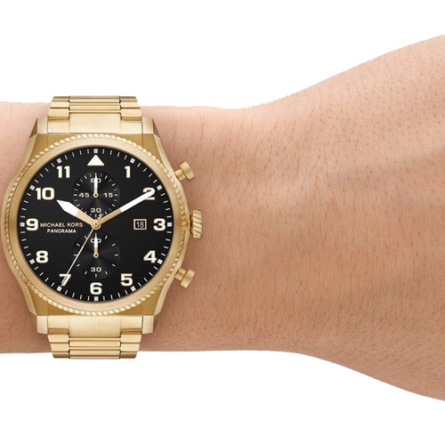Michael Kors Oversized Panorama Black Dial Men 44mm MK9195