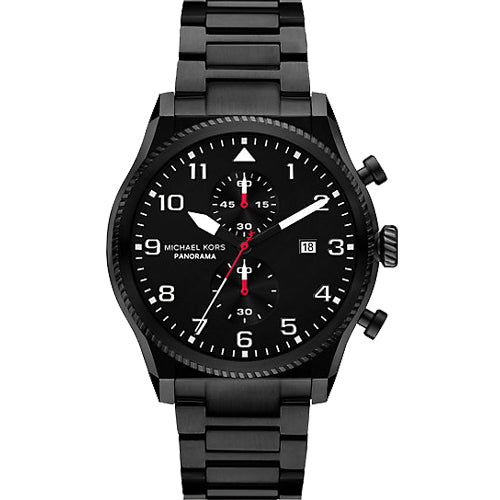 Michael Kors Oversized Panorama Black Dial Men 44mm MK9198