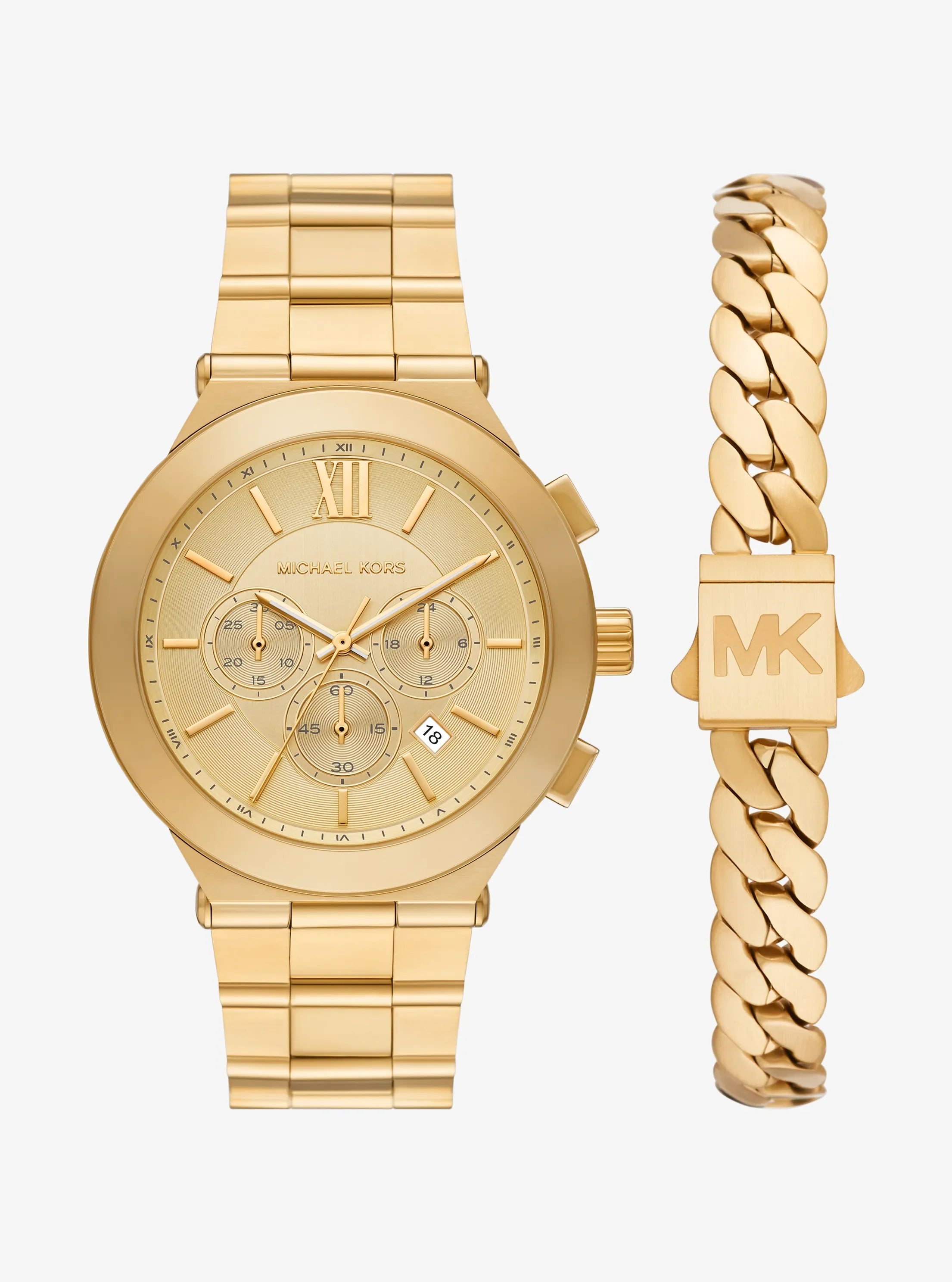 Michael Kors Billie Gold Dial Men Quartz 44mm MK9270SET