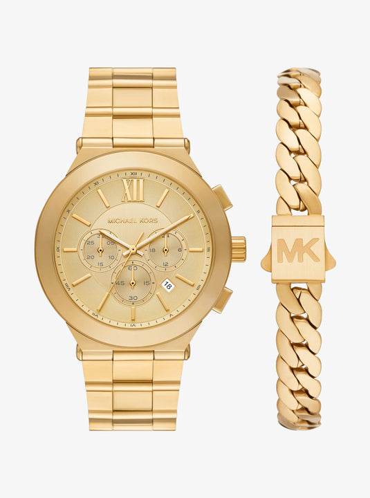Michael Kors Billie Gold Dial Men Quartz 44mm MK9270SET