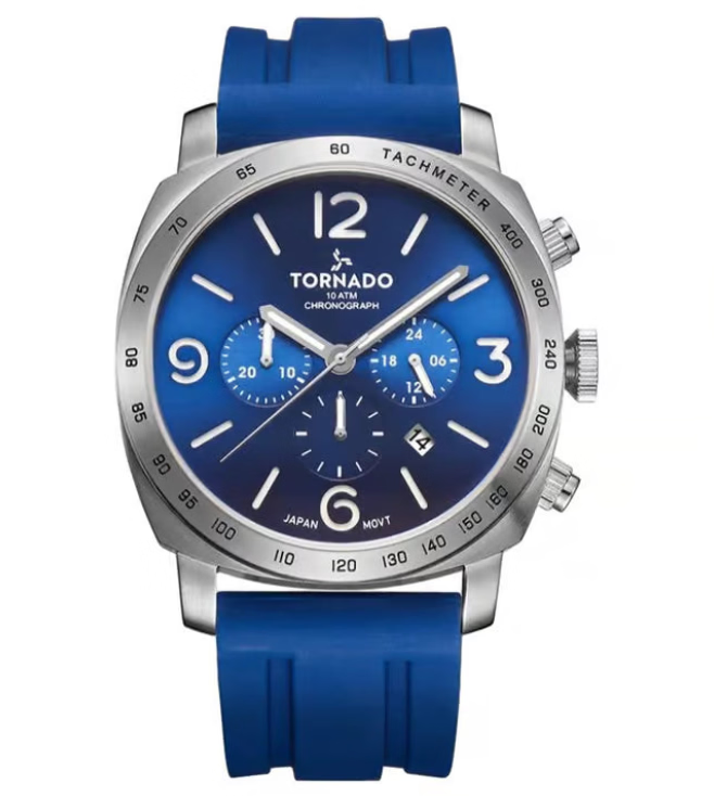Tornado Lumina Blue Dial Quartz Men 43mm T9102-SSNN