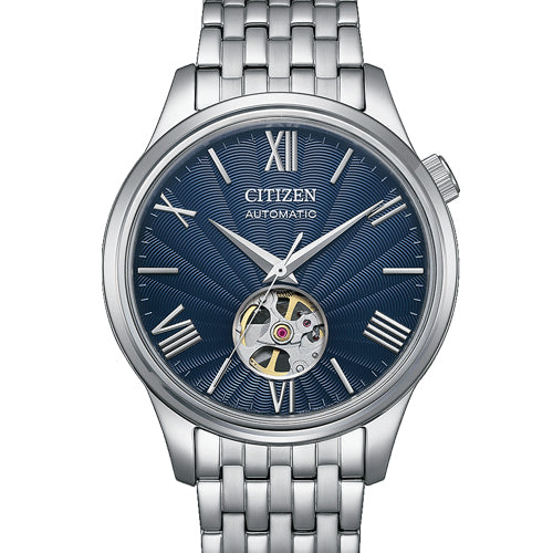 Citizen Mechanical Open Heart Blue Dial Men 40mm NH9130-84L