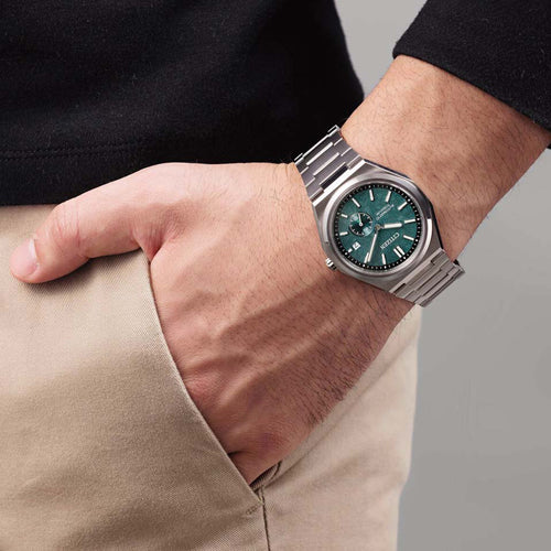 Citizen Zenshin Mechanical Green Dial Men 40.5mm NJ0180-80X