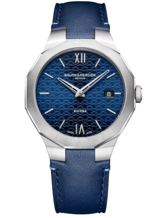 Baume & Mercier Riviera Blue, Satine, Sunray Dial 39mm Men M0A10846