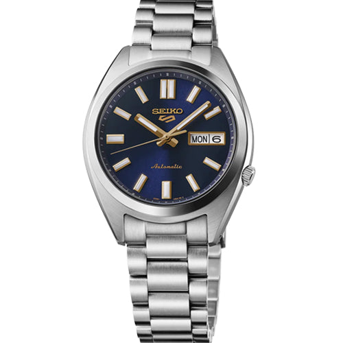 Seiko 5 Sports SNXS Vintage Gold Collection Navy Blue Dial Men 37.4mm SRPL55K1