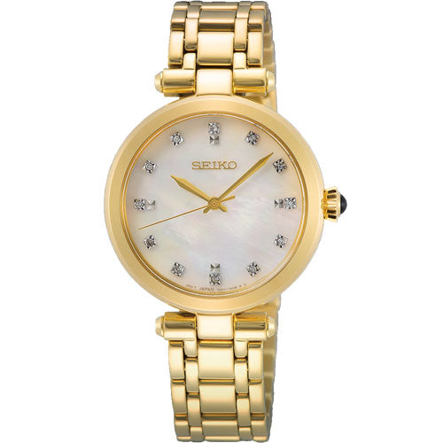 Seiko Discover More White Mother-Of-Pearl Dial Women 30mm