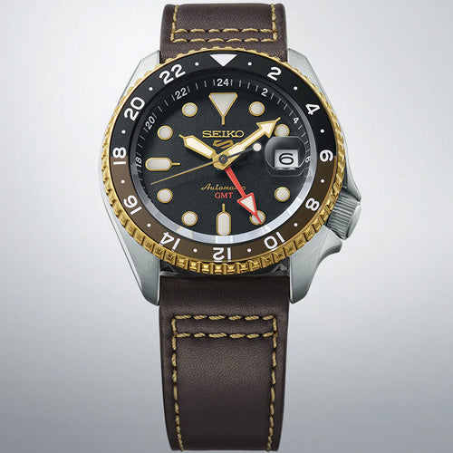 Seiko 5 Sports SKX GMT in Mocha Black Dial Men 42.5mm SSK036K1