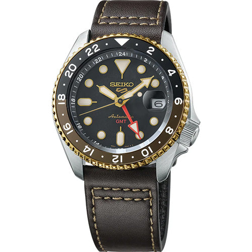 Seiko 5 Sports SKX GMT in Mocha Black Dial Men 42.5mm SSK036K1