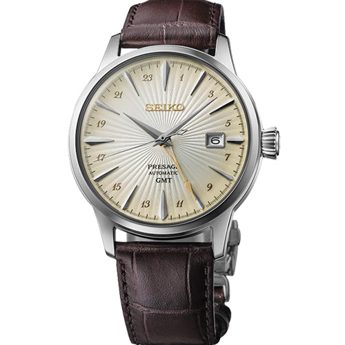 Seiko Presage Presage ‘Acacia’ Cocktail Time GMT Beige Dial Men 40.5mm SSK041J1