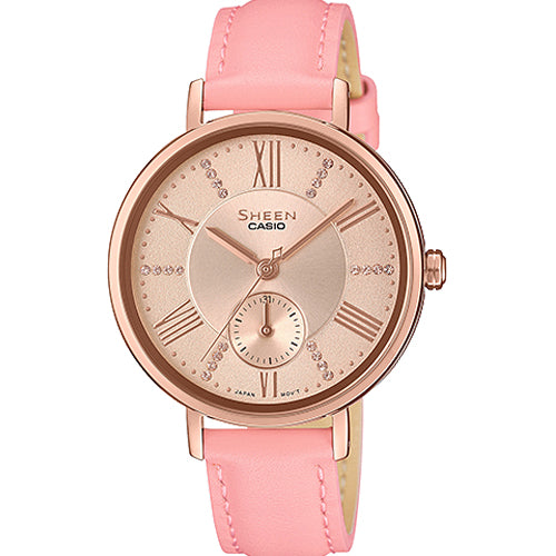 Casio Sheen Rose Gold Dial Women 34mm SX239 SHE-3066PGL-4A