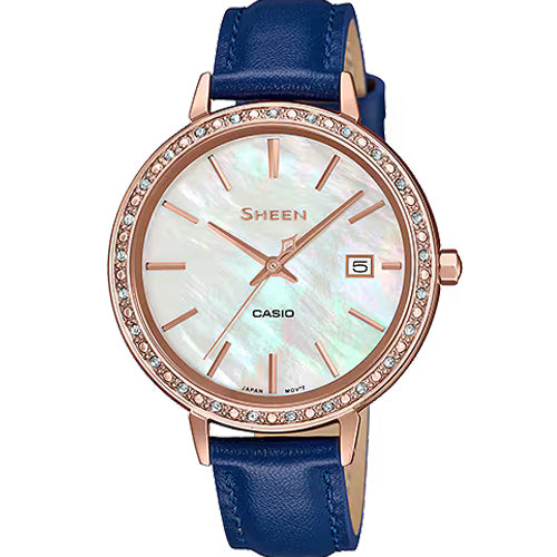 Casio Sheen Mother-of-Pearl Dial Women 36mm SX245 SHE-4052PGL-7A