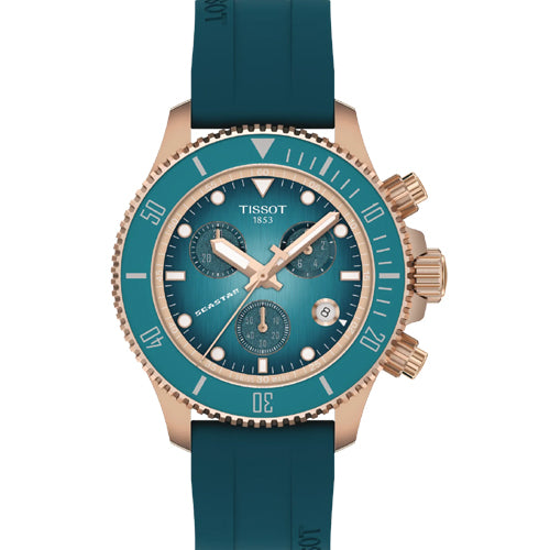 Tissot T-Sport Seastar 1000 Quartz Chronograph Graded Turquoise Dial Men 38mm T1202173704100