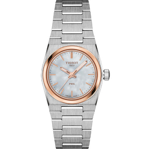 Tissot T-Classic PRX White Mother-Of-Pearl Dial Women 25mm T1370102111100