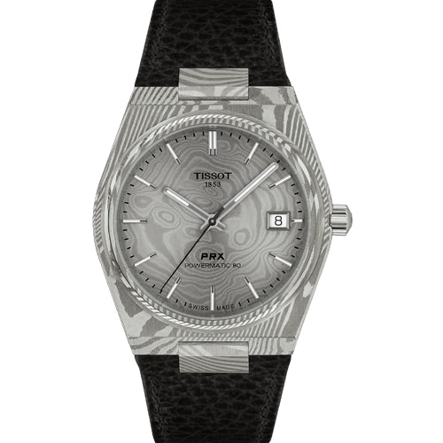 Tissot T-Classic PRX Damascus Steel Grey Dial Men 38mm T1378079608100