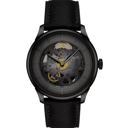 Tissot T-Classic Chemin Des Tourelles Skeleton Dial Men 39mm T1398363644100