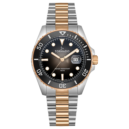 Tornado Lumina Black Dial Quartz Men 42mm T22001-KBKB
