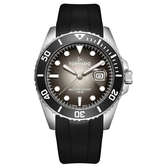 Tornado Lumina Black Dial Quartz Men 42mm T22001-SSBB
