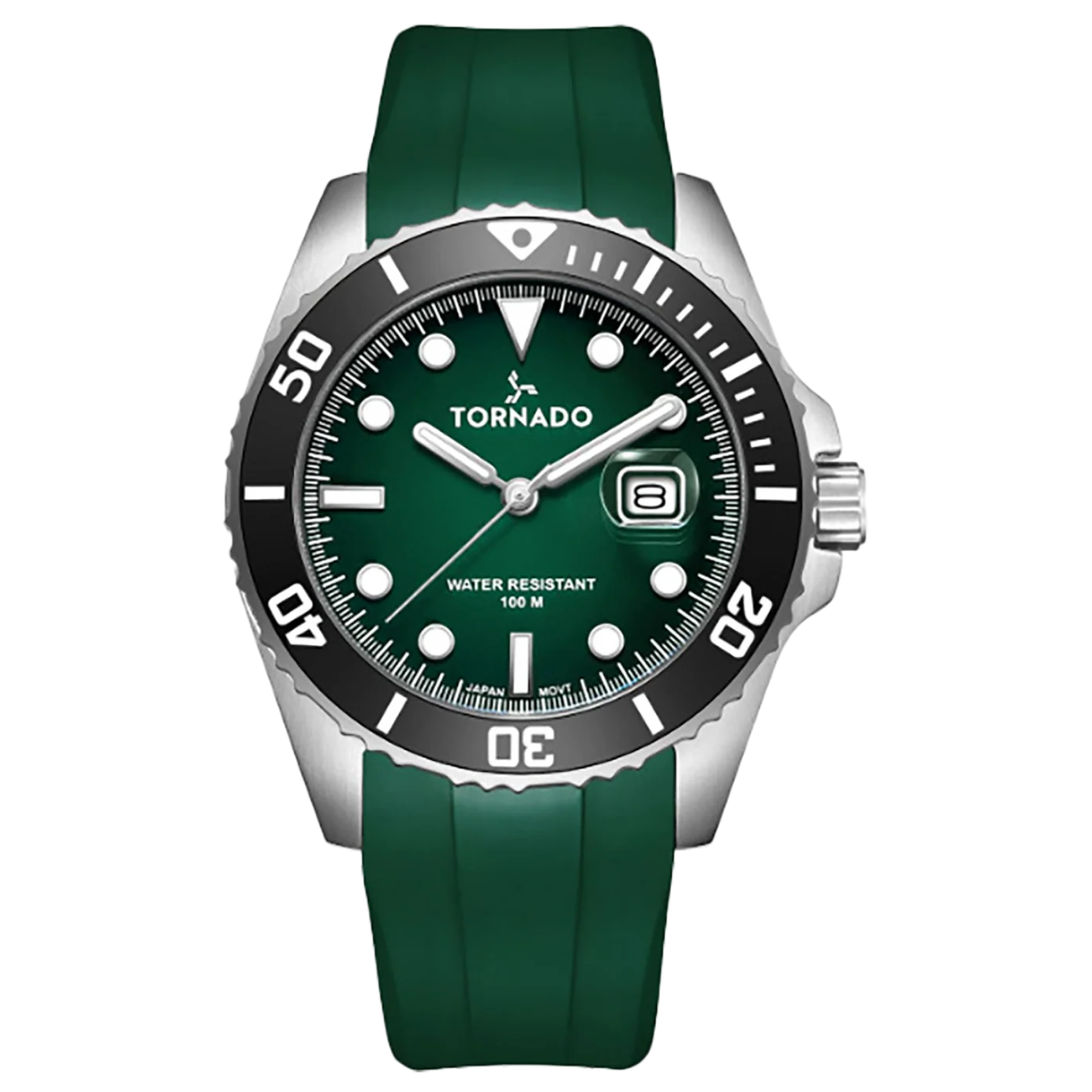 Tornado Lumina Green Dial Quartz Men 42mm T22001-SSHH