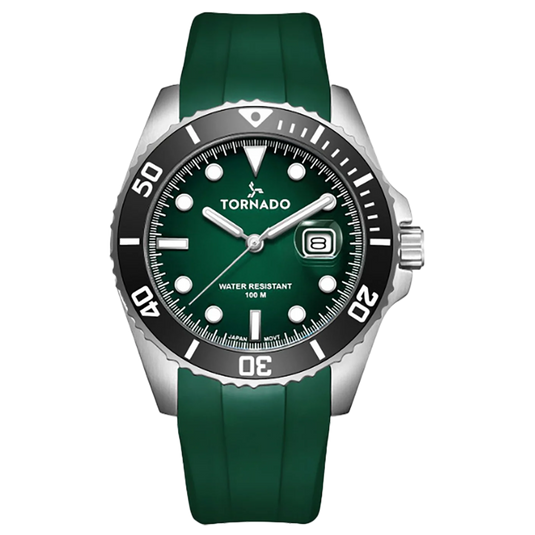 Tornado Lumina Green Dial Quartz Men 42mm T22001-SSHH
