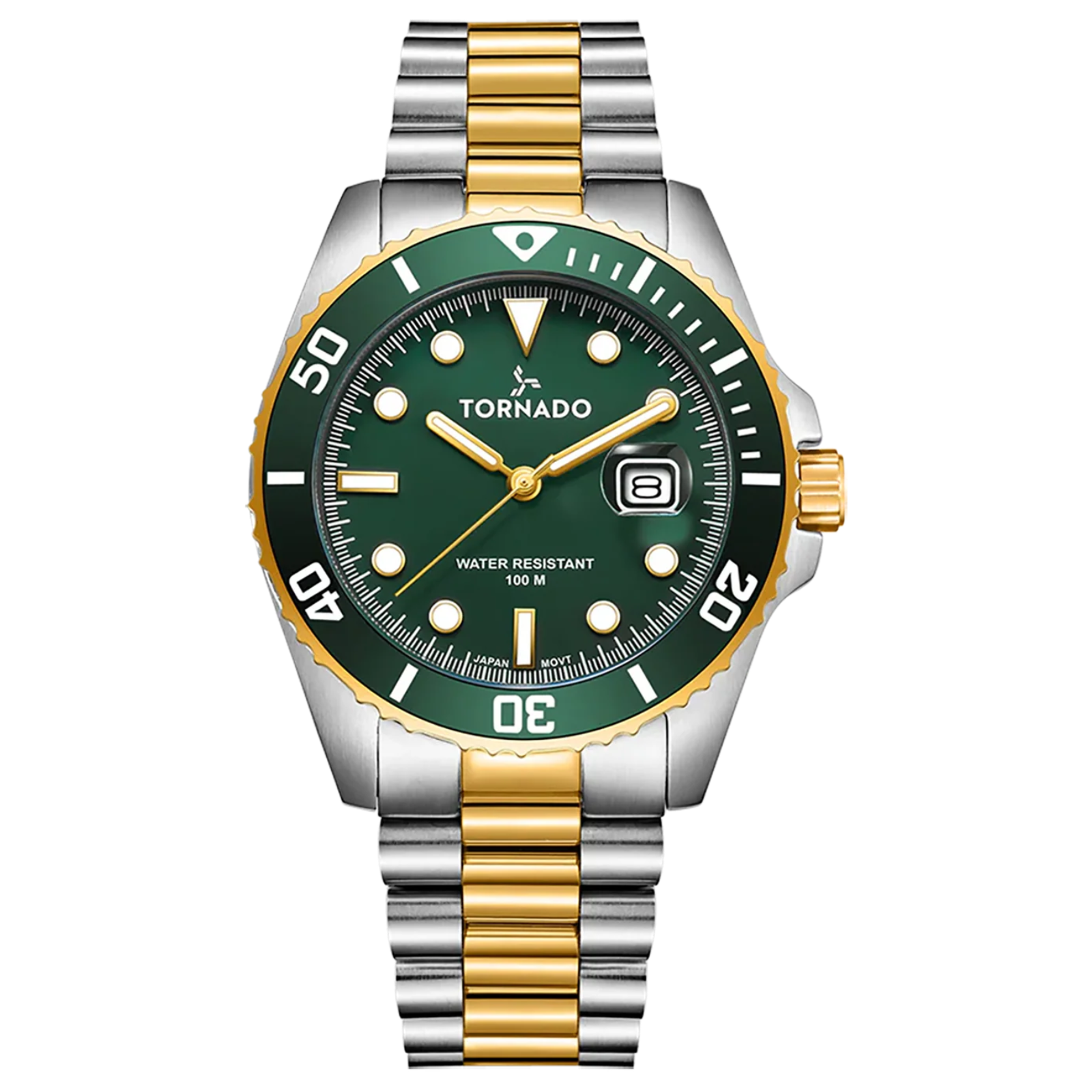 Tornado Lumina Green Dial Quartz Men 42mm T22001-TBTH