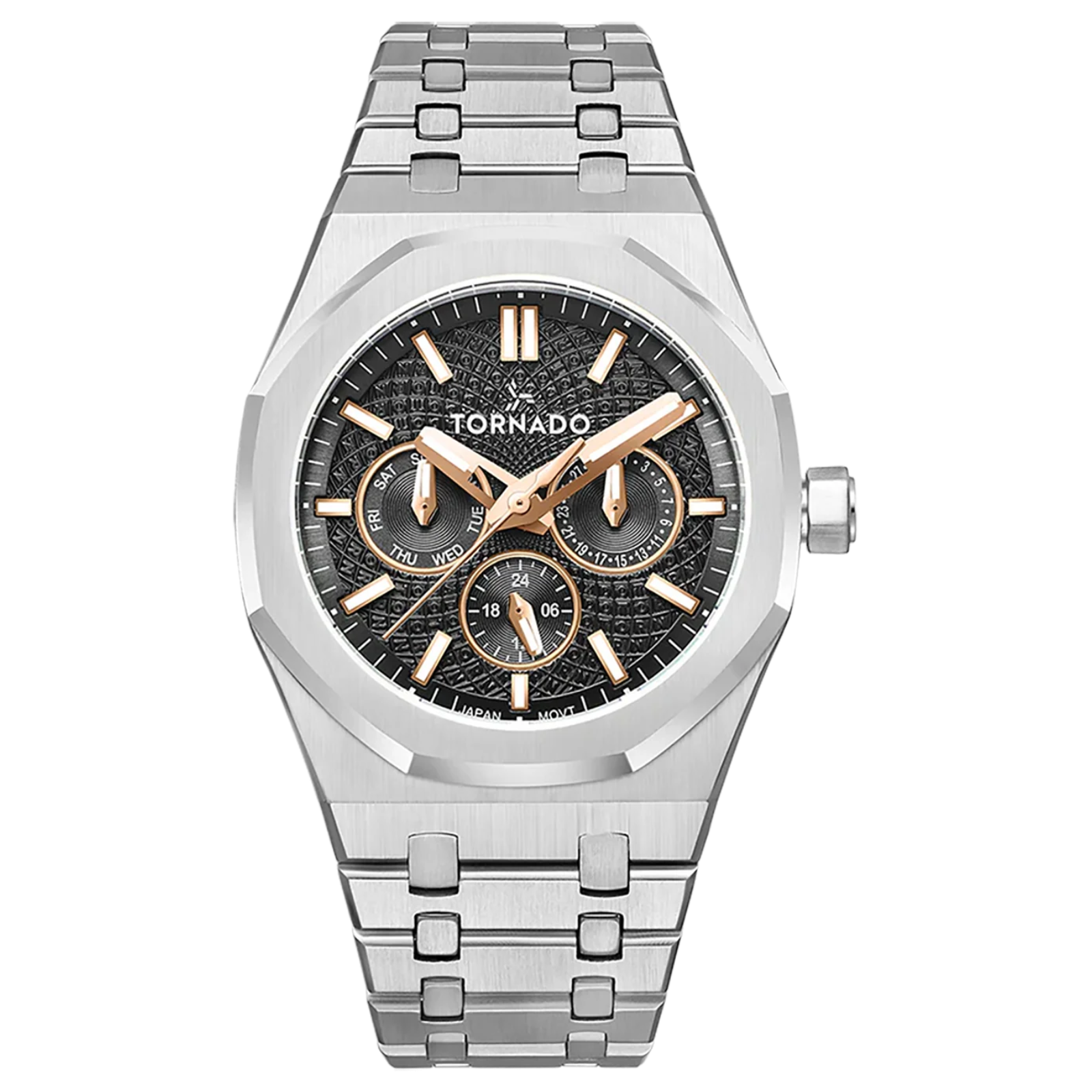 Tornado Aurora Black Dial Quartz Men 41mm T23104-SBSBK