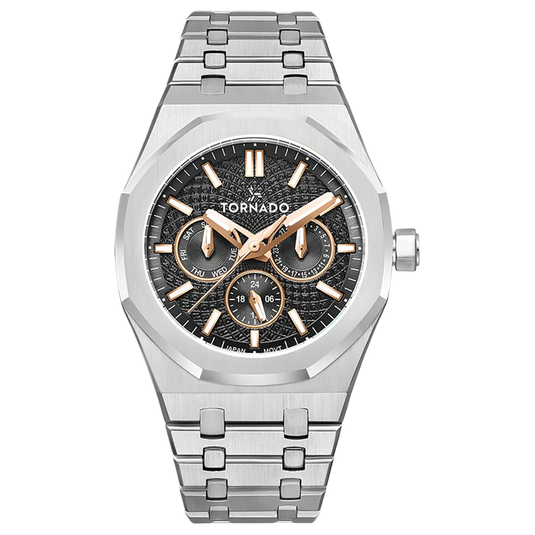 Tornado Aurora Black Dial Quartz Men 41mm T23104-SBSBK
