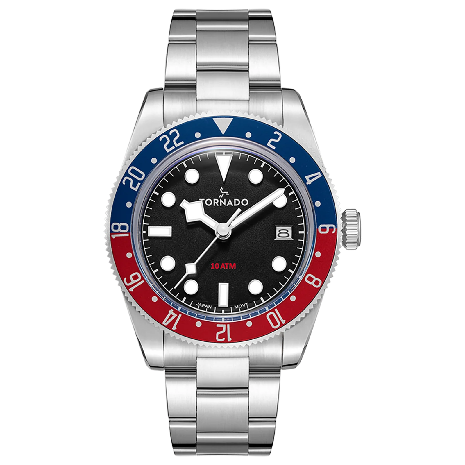 Tornado Lumina Black Dial Quartz Men 40mm T24006-SBSB