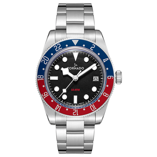 Tornado Lumina Black Dial Quartz Men 40mm T24006-SBSB