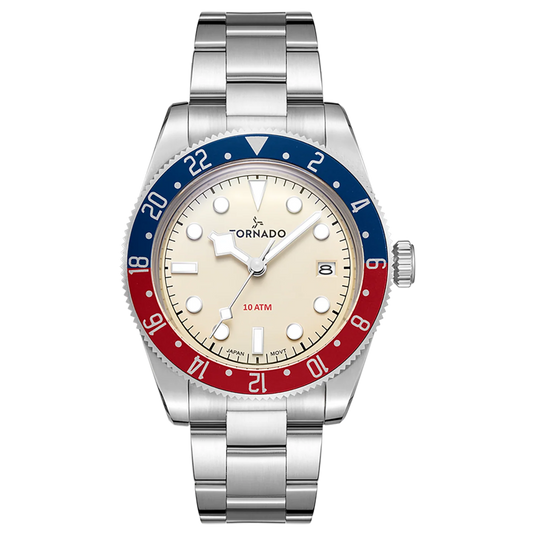 Tornado Lumina Beige Dial Quartz Men 40mm T24006-SBSI