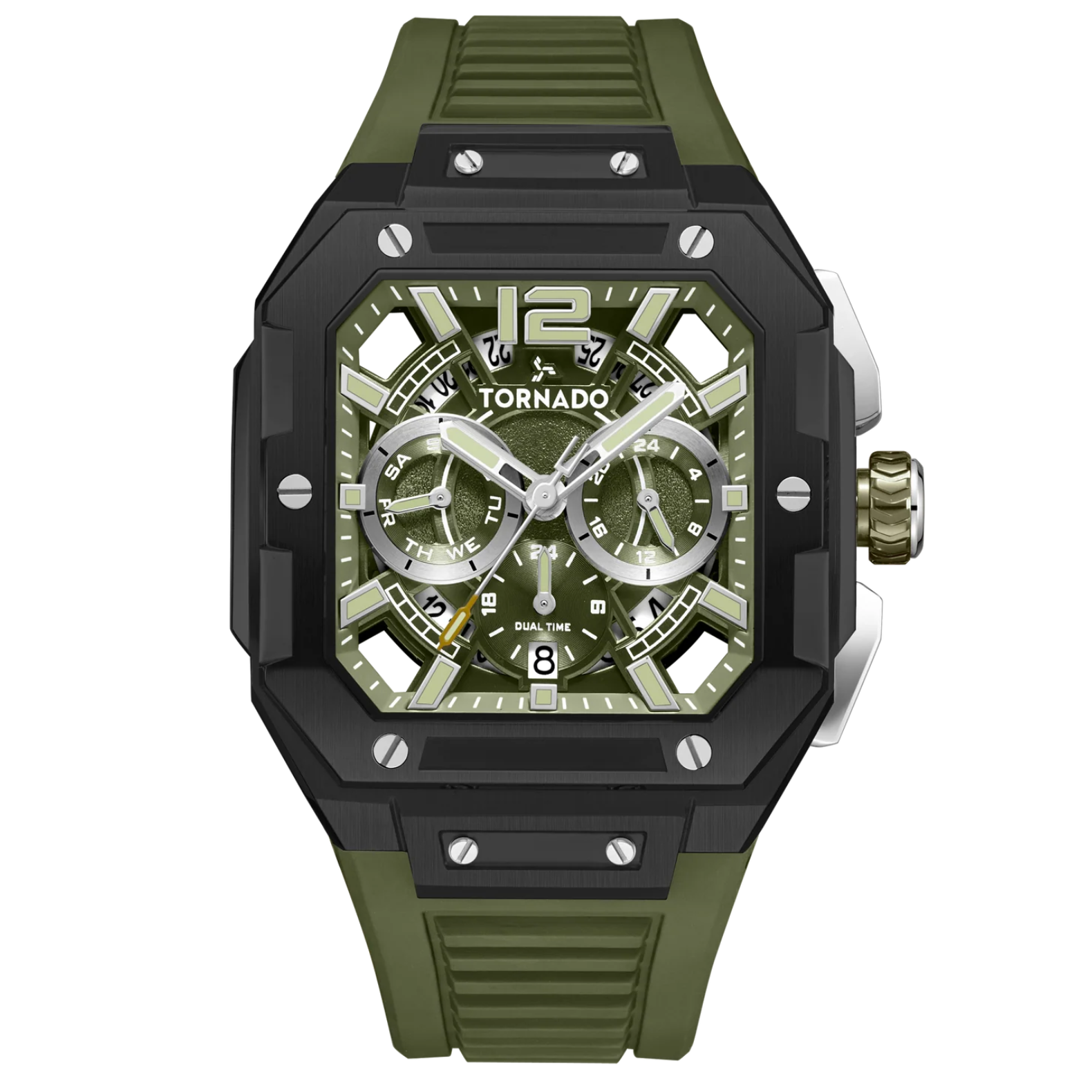 Tornado Xenith Green Dial Quartz Men 44mm T26101-BFHH