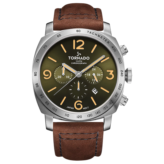 Tornado Lumina Green Dial Quartz Men 43mm T9102-SLDH