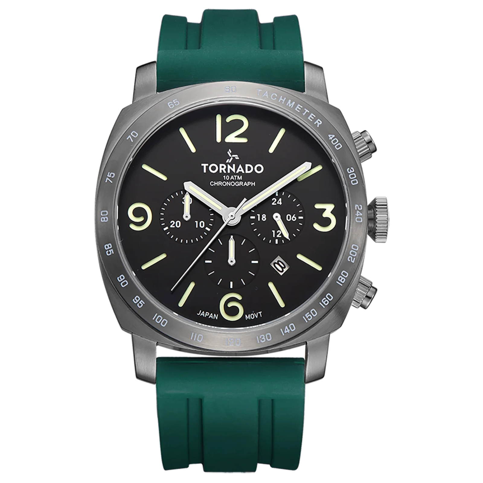 Tornado Lumina Green Dial Quartz Men 43mm T9102-XSHB