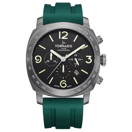 Tornado Lumina Green Dial Quartz Men 43mm T9102-XSHB
